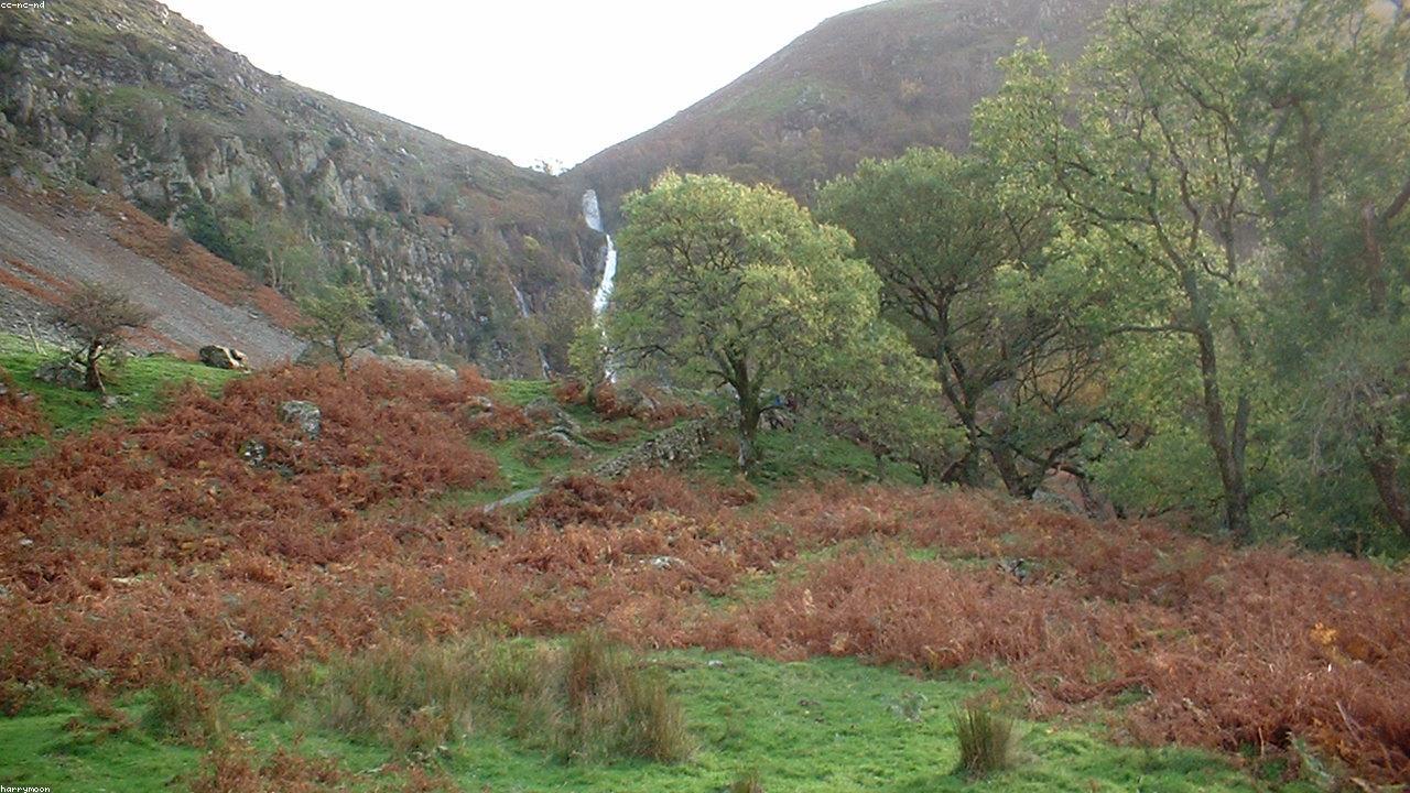 Aber Falls Rhaeadr Fawr 37-metre waterfall in the Aber valley below the Carneddau