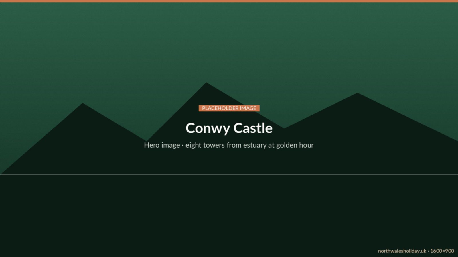 Snowdonia mountains and the North Wales coast at golden hour
