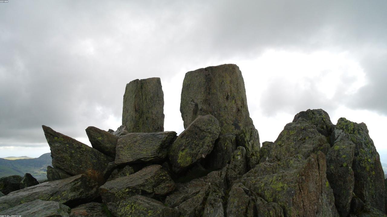 View along the Snowdon Horseshoe from Crib Goch towards the summit